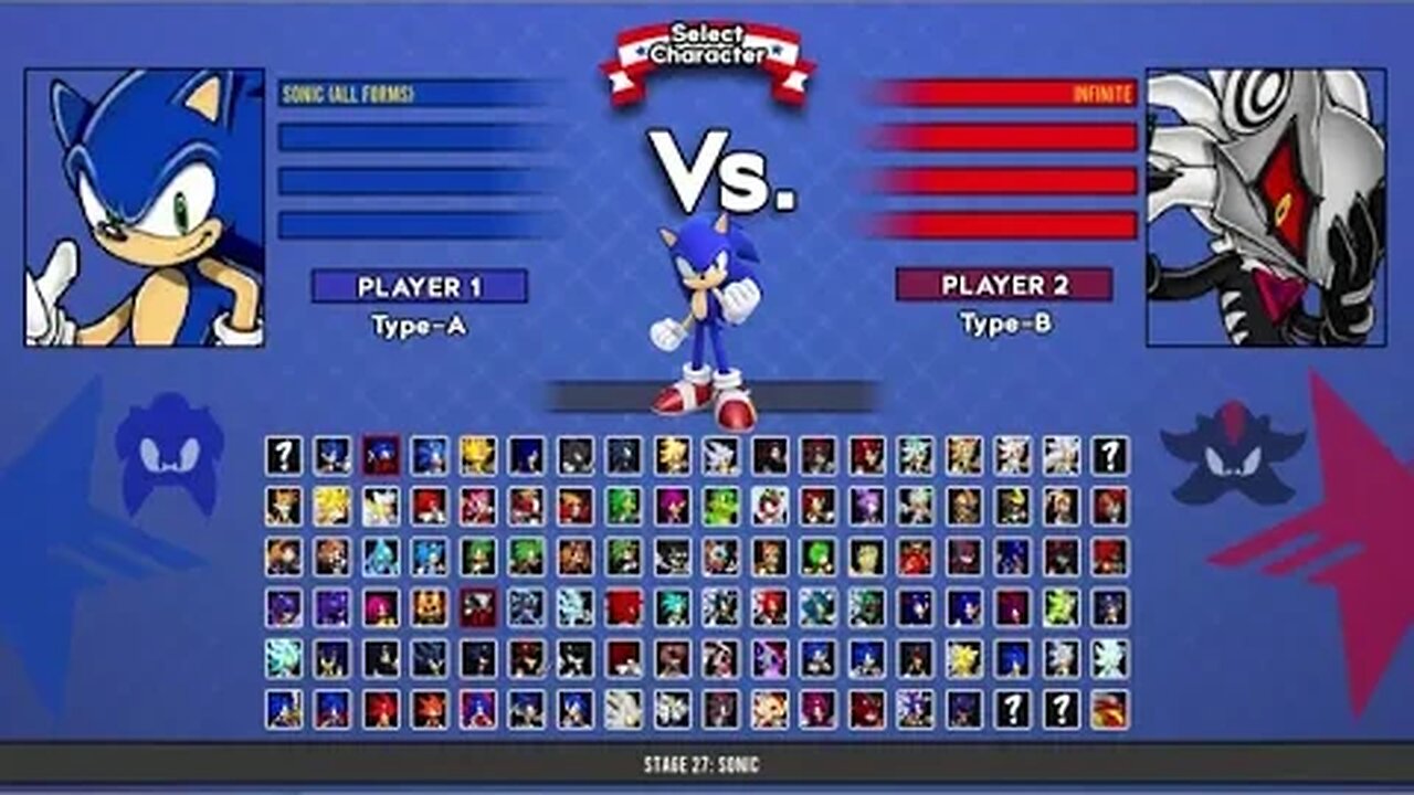 Sonic all forms VS Infinite Sonic I Sonic Battle MUGEN HD