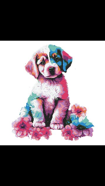 FLORAL PUPPY Cross Stitch Pattern by Welovit | welovit.net | #welovit