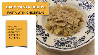 EASY PASTA RECIPES, PASTA WITH CHICKPEAS, PASTA E CECI, FOOD ALLERGY