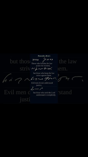 Proverbs 28:4,5 in Gregg Shorthand