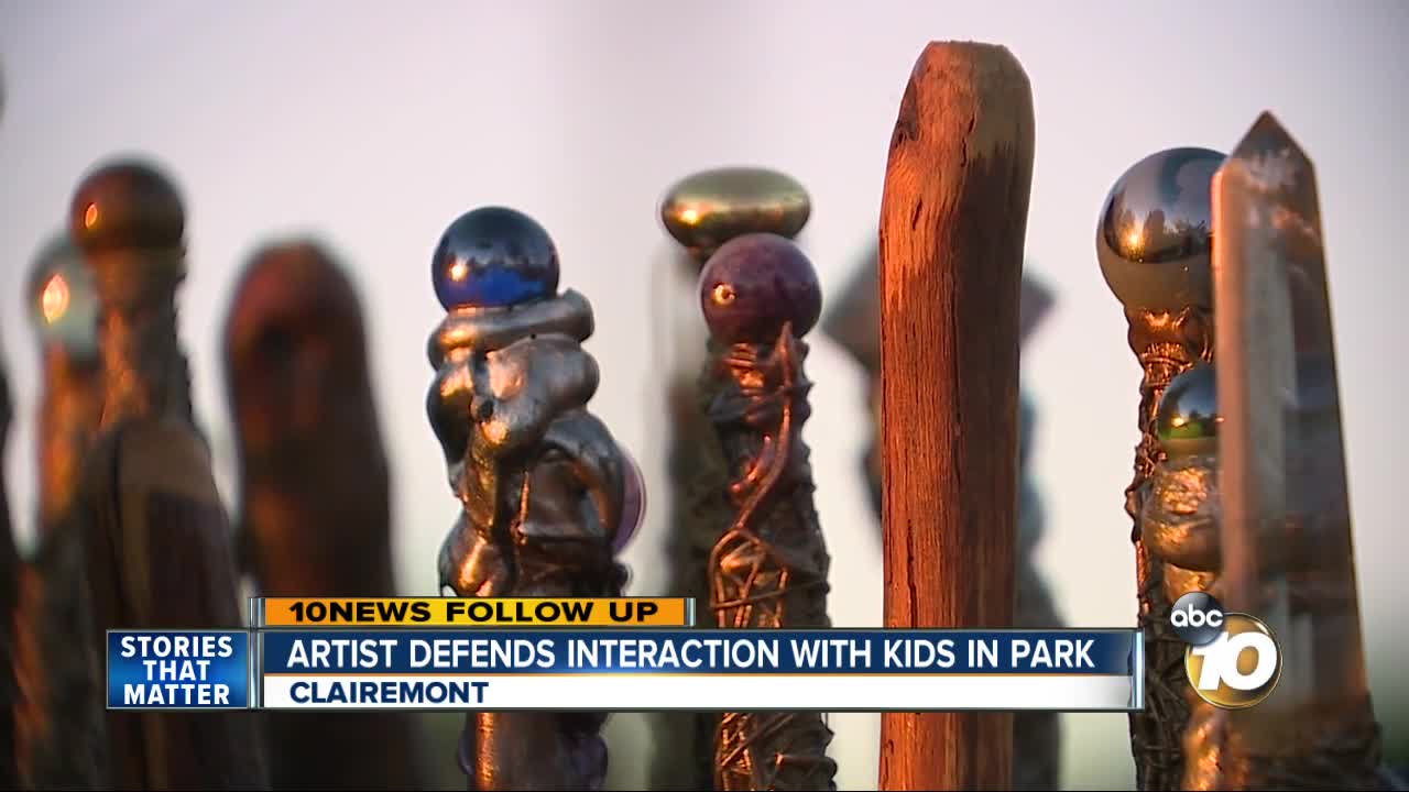 Artist who makes wands defends interaction with kids in park