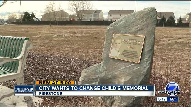 Firestone wants to change child's memorial