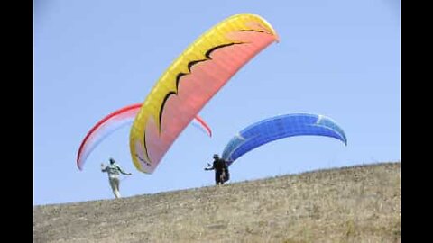 Mislykkede paraglidinger i videosamling