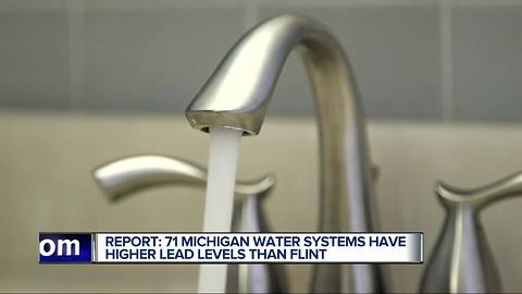 Report: 71 Michigan water systems have higher lead levels than Flint