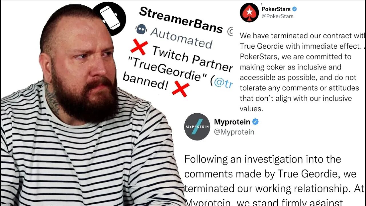 True Geordie Cancelled Over 1 Joke - Banned on Twitch + GymShark, PokerStars, MyProtein Dropped Him