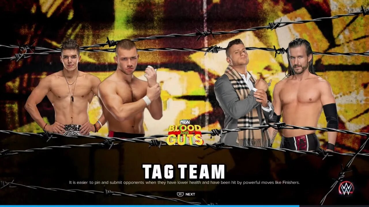 AEW Blood and Guts 2023 JAS v Adam Cole & MJF Blind team tournament finals