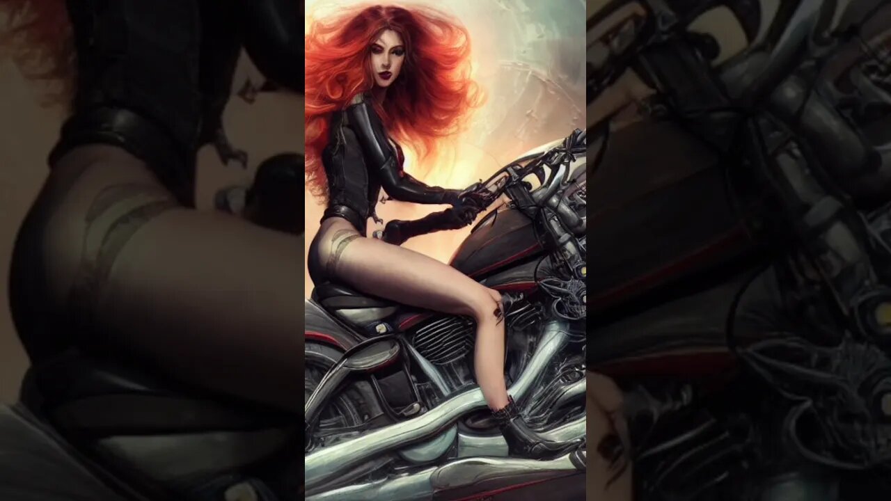 AI Biker Chicks Art