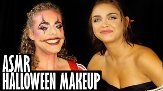 ASMR 🎃 Halloween Makeup Tutorial Peyton & Corrina Rachel 😱 Glamour Clown Makeup