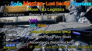 Destiny 2 Master Lost Sector: Moon - K1 Logistics 5-17-22