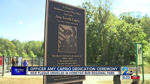 New plaque in Perry Hall to remember the service of Baltimore County Police Officer Amy Caprio