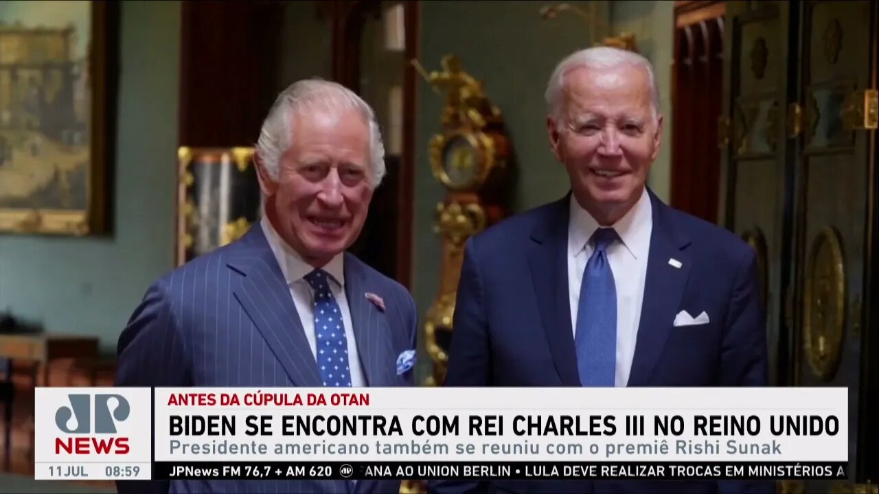 Biden se encontra com Sunak e Rei Charles antes de cúpula da Otan