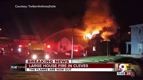 Large house fire in Cleves