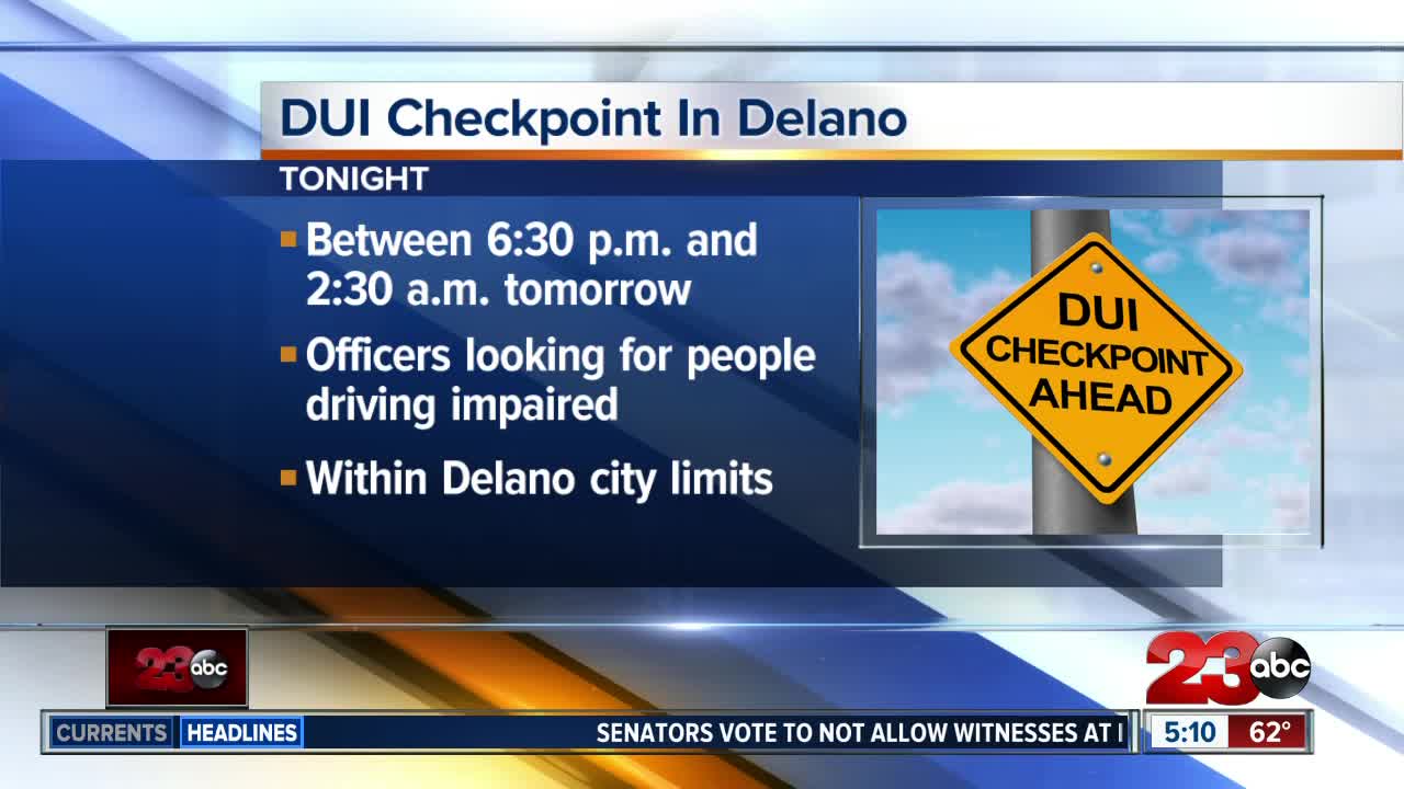 DPB holding dui checkpoint Friday