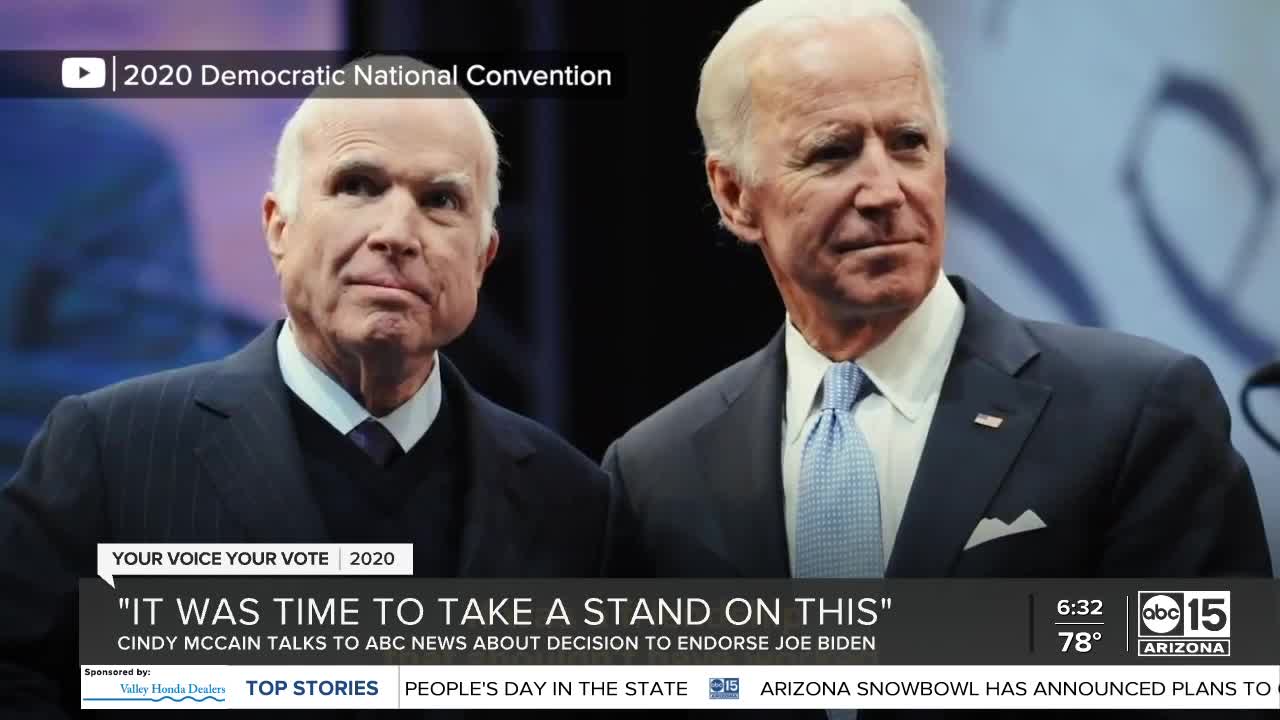 Valley political analyst speaks with ABC15 about Cindy McCain's decision to endorse Joe Biden