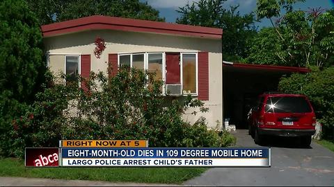 Largo father charged with manslaughter after 8-month-old dies in 109-degree mobile home