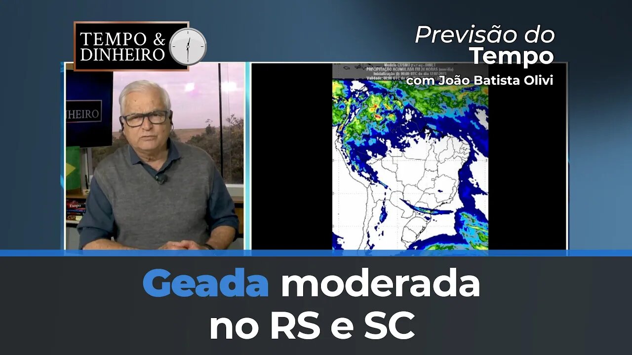 Geada moderada no RS e SC, chuva no Paraná e baixa umidade em boa parte do País