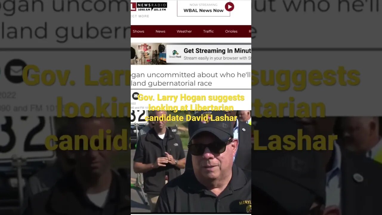 Gov. Larry Hogan suggest you look at the Libertarian candidate, David Lashar!