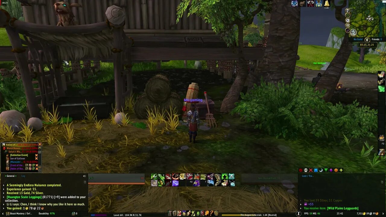 World of Warcraft Mists of Pandaria Valley of the Four Winds Embracing the Passions Location