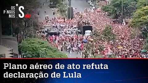 Imagens desmentem "mar de gente" relatado por Lula em ato em Belo Horizonte