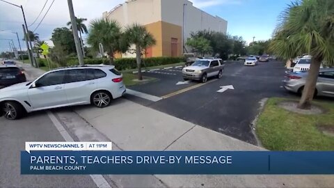 Parents, teachers hold vehicle caravan in Palm Beach County calling for safety