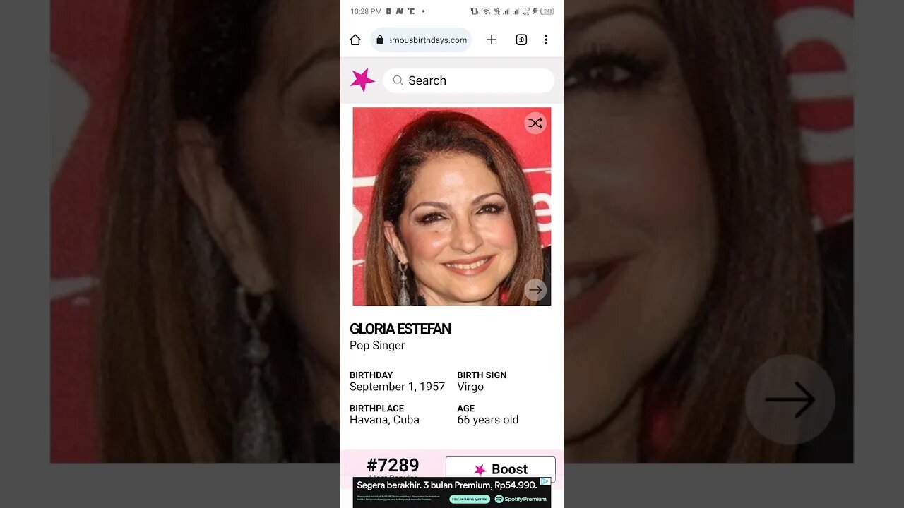 HAPPY 66 BIRTHDAY GLORIA ESTEFAN Pop Singer