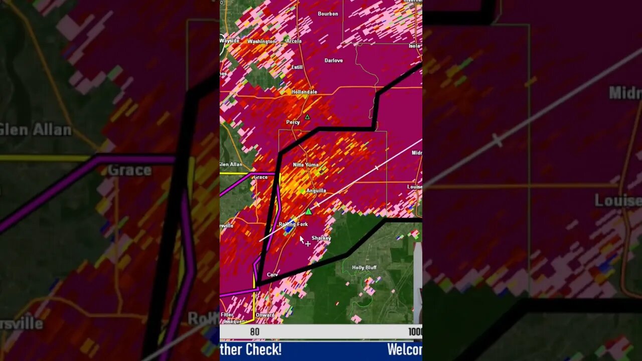 Debris Signature Over Rolling Fork, MS. My heart sank. Prayers for MS! #tornado #rollingfork