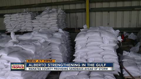 Sandbags distributed ahead of Alberto