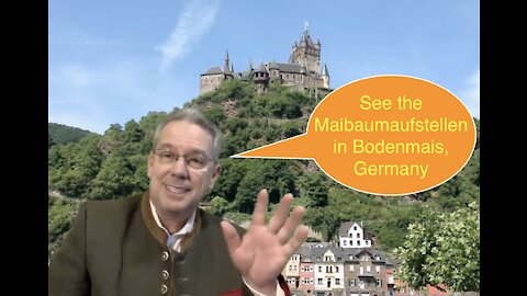 The Maibaumaufstellen in Bodenmais Germany