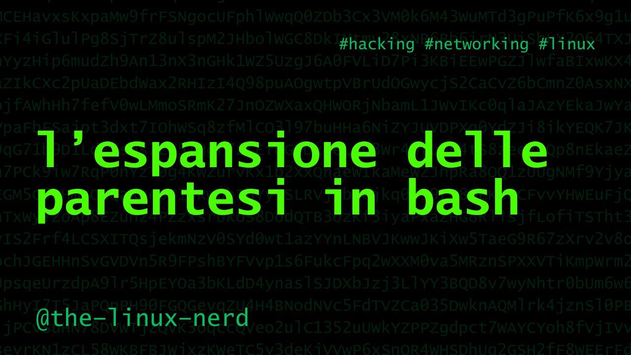 GNU/Linux: espansione delle parentesi in Bash