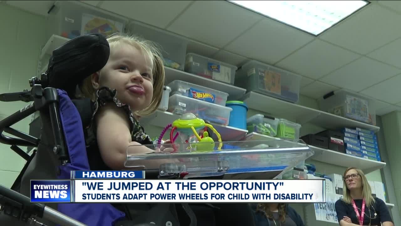 Frontier students adapt power wheels for child with disability