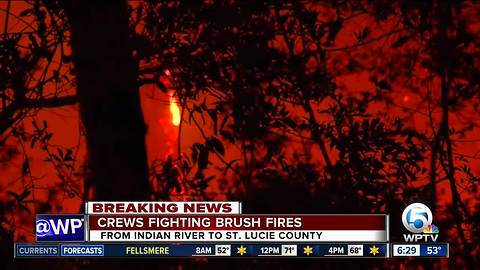 All roads open after closures from Treasure Coast wildfires