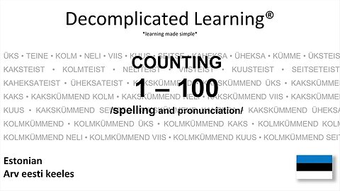 COUNTING IN ESTONIAN NUMBERS 1 - 100 with spelling