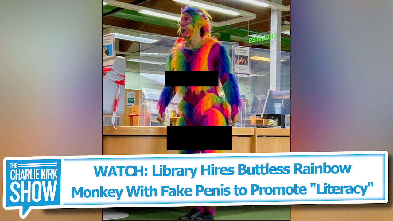 WATCH: Library Hires Buttless Rainbow Monkey With Fake Penis to Promote "Literacy"