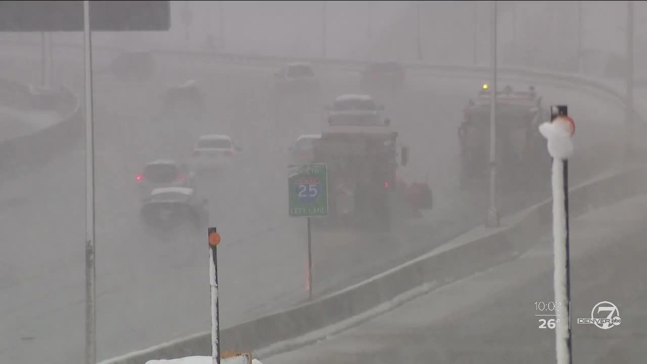 Heavy snow causes traffic issues across Denver area, mountains