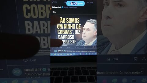 "não somos um ninho de cobras" diz Barroso sobre stf ... são antidemocráticos e inconstitucionais 🤦🏼