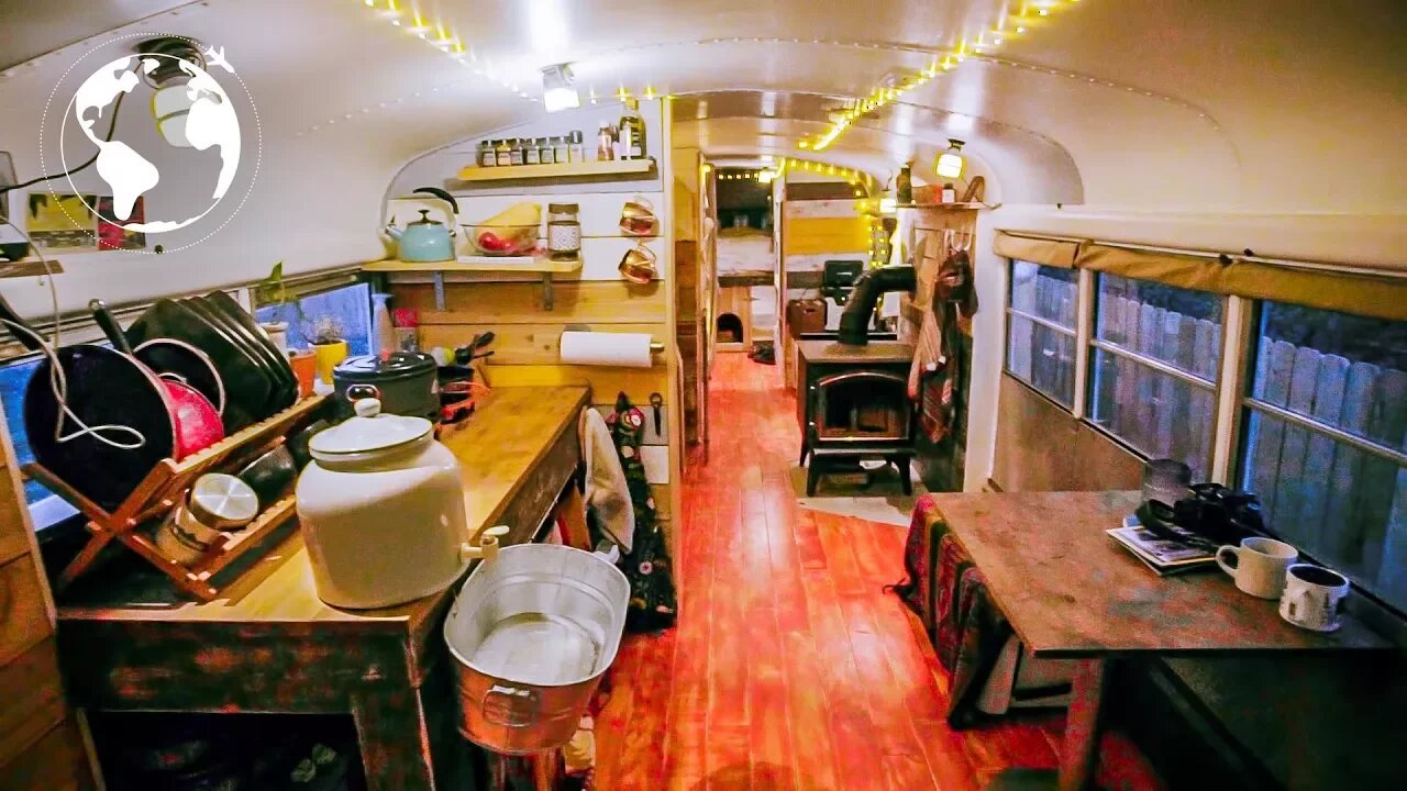 SCHOOL BUS converted to TINY HOME by High School STUDENTS