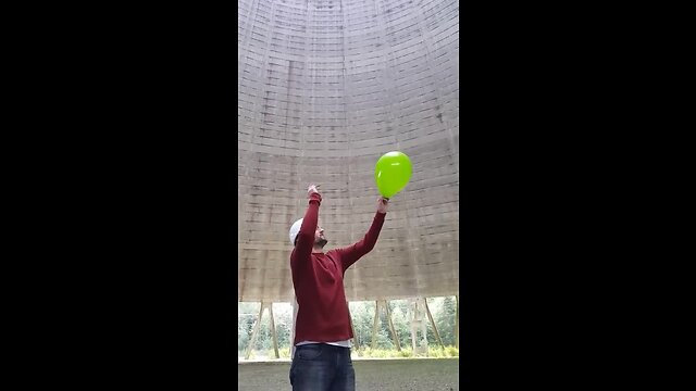 Crazy sounds inside nuclear power plant cooling tower