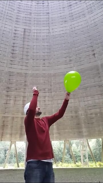 Crazy sounds inside nuclear power plant cooling tower