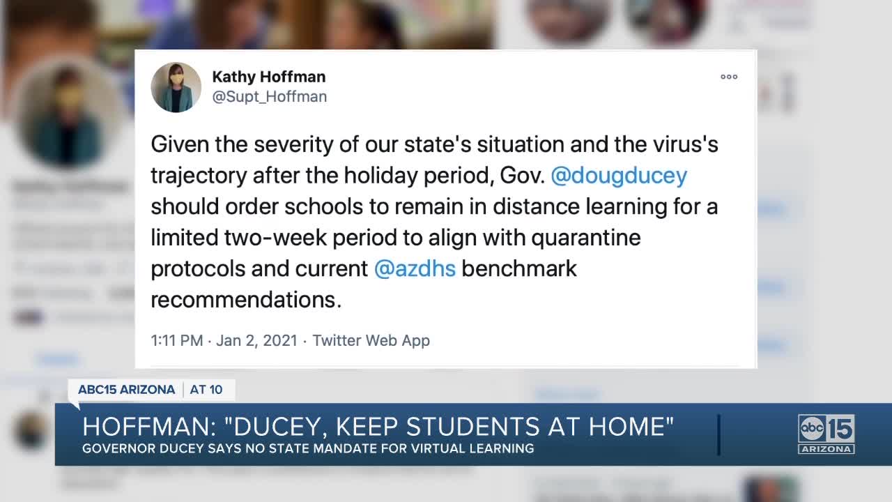 Hoffman: "Ducey, keep students at home"