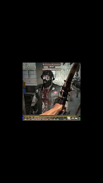 Zombie gets head stuck in wall. ---- 7 Days To Die (Darkness Falls Mod)