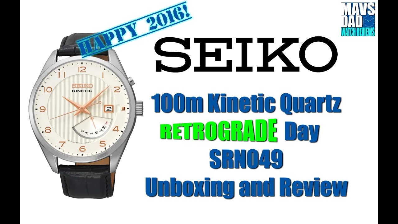 Great Dress Watch! | Seiko 100m Kinetic Quartz Retrograde Day SRN049 Unbox & Review