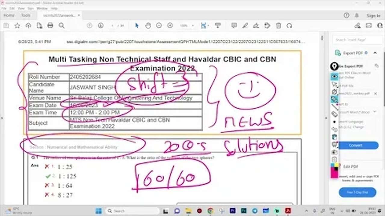 SSC MTS 2022 (16 June Shift 3) Quantitative Solutions | MEWS #ssc #sscmts #solutions