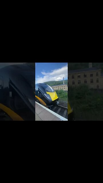 Grand central train Kirgate Calling at Halifax platform 1 reversing to Bradford due to engineering