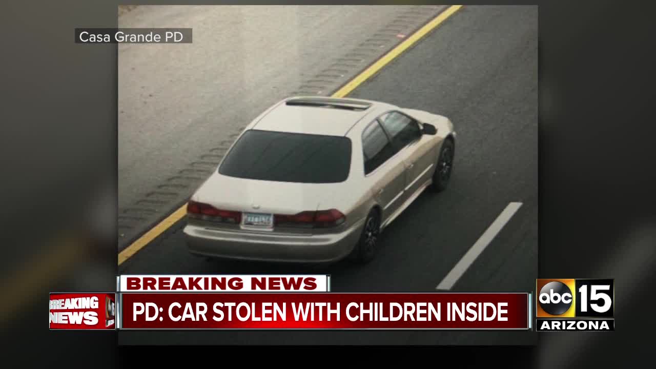 Casa Grande PD looking for stolen car with kids inside