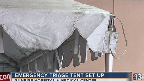 Sunrise Hospital setting up triage tent for New Year's Eve