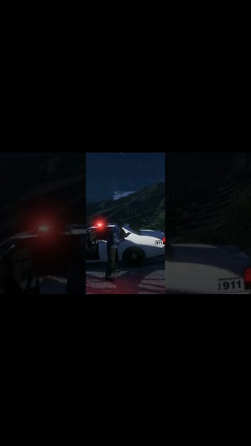 No carro da polícia...