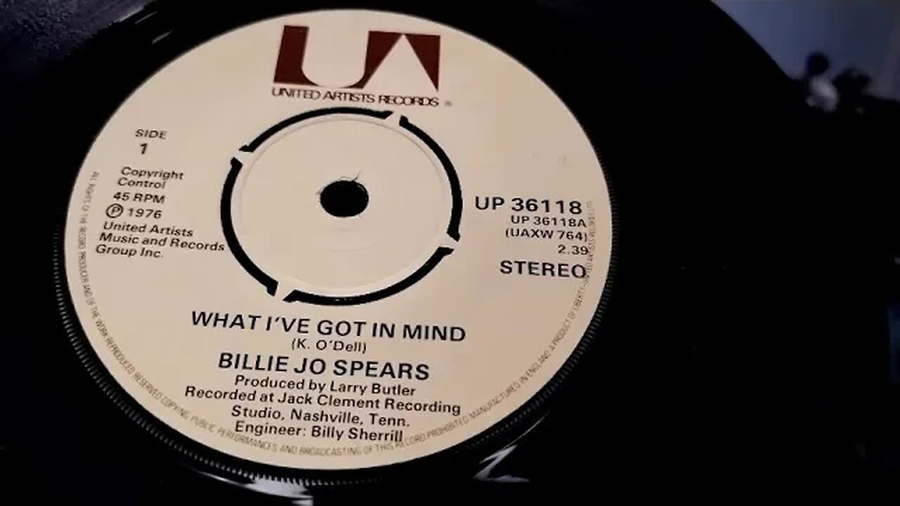 What I've Got In Mind ~ Billie Jo Spears ~ 1976 United Artists 45rpm Vinyl Single ~ Dual 1215