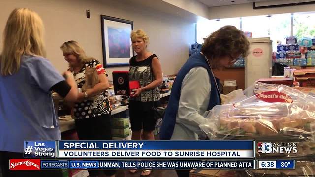 Las Vegas volunteers make special delivery to Sunrise Hospital staff after shooting