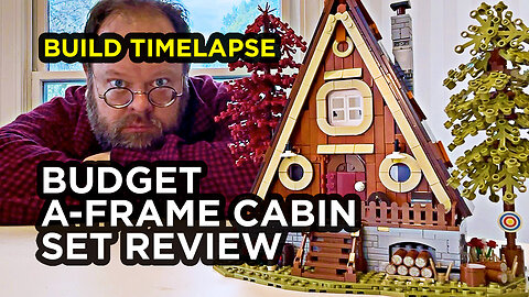 Low Cost Alternative to The LEGO A-Frame Cabin 21338 Building Block Set - Timelapse & Review