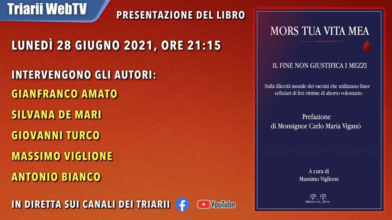 PRESENTAZIONE DEL LIBRO “MORS TUA VITA MEA” - IL FINE NON GIUSTIFICA I MEZZI